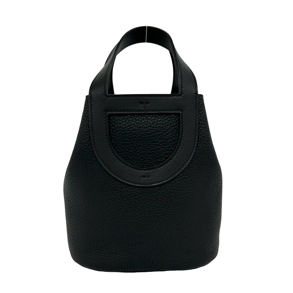 HERMES In the Loop 18 Taurillon Clemence Veau Swift Handbag Black 60220